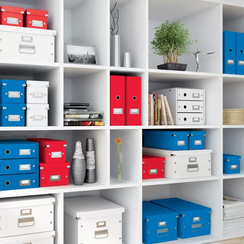 Leitz Box Click & Store WOW Cube Large Aufbewahrungsbox, Aufbewahrungsbox, Rot, Rechteckig, Karton, Monochromatisch, Innenbereich