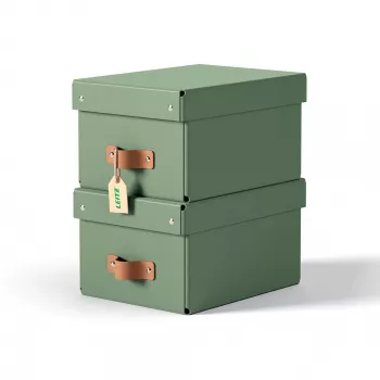 Leitz Puro Aufbewahrungsbox mit Deckel, klein, 7 l, 100 % Recyclingkarton, 2er-Pack