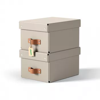 Leitz Puro Aufbewahrungsbox mit Deckel, klein, 7L, 100% Recyclingkarton, 2er-Pack