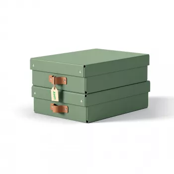 Leitz Puro Aufbewahrungsbox mit Deckel, mittelhoch, 8 L, 100 % recycelte Pappe, 2er-Pack