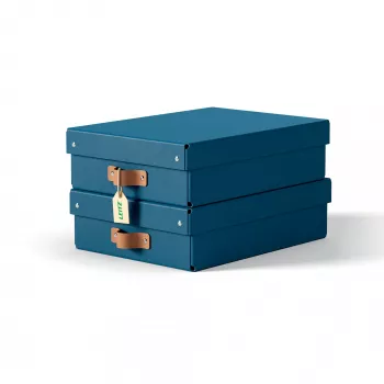 Leitz Puro Aufbewahrungsbox mit Deckel, mittel niedrig, 8 L, 100 % recycelte Pappe, 2er-Pack