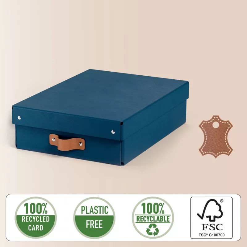 Leitz Puro Aufbewahrungsbox mit Deckel, mittel niedrig, 8 L, 100 % recycelte Pappe, 2er-Pack