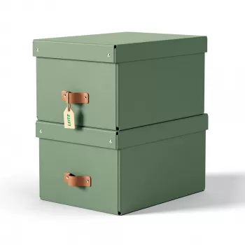 Leitz Puro Aufbewahrungsbox mit Deckel, mittel, 17 L, 100% Recyclingkarton, 2er-Pack