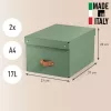 Leitz Puro Aufbewahrungsbox mit Deckel, mittel, 17 L, 100% Recyclingkarton, 2er-Pack