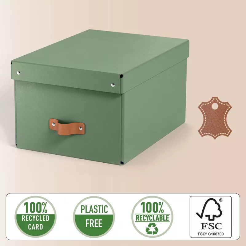 Leitz Puro Aufbewahrungsbox mit Deckel, mittel, 17 L, 100% Recyclingkarton, 2er-Pack