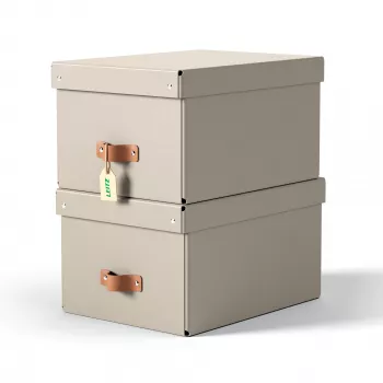Leitz Puro Aufbewahrungsbox mit Deckel, mittel, 17 l, 100 % Recyclingkarton, 2er-Pack