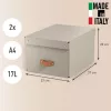 Leitz Puro Aufbewahrungsbox mit Deckel, mittel, 17 l, 100 % Recyclingkarton, 2er-Pack
