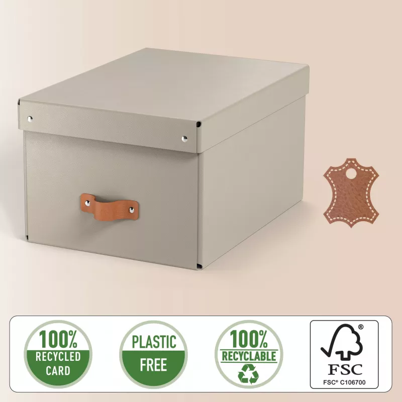 Leitz Puro Aufbewahrungsbox mit Deckel, mittel, 17 l, 100 % Recyclingkarton, 2er-Pack