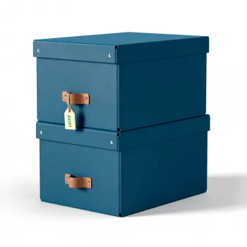 Leitz Puro Aufbewahrungsbox mit Deckel, mittelgroß, 17 L, 100 % Recyclingkarton, 2er-Pack