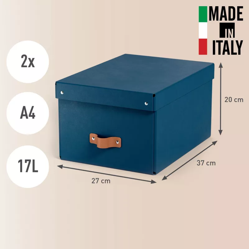 Leitz Puro Aufbewahrungsbox mit Deckel, mittelgroß, 17 L, 100 % Recyclingkarton, 2er-Pack