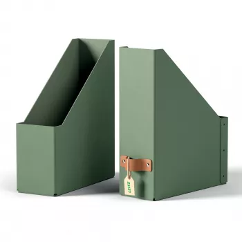 Leitz Puro Zeitschriftensammler, 100% Recyclingkarton, 2er-Pack, Grün, Karton, 100 mm, 260 mm, 310 mm, 310 g