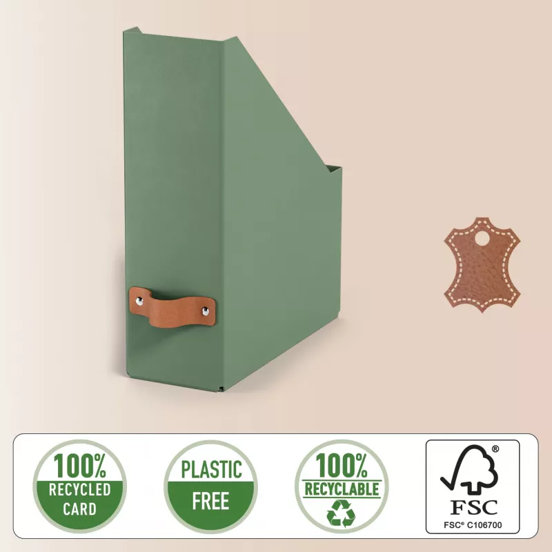 Leitz Puro Zeitschriftensammler, 100% Recyclingkarton, 2er-Pack, Grün, Karton, 100 mm, 260 mm, 310 mm, 310 g