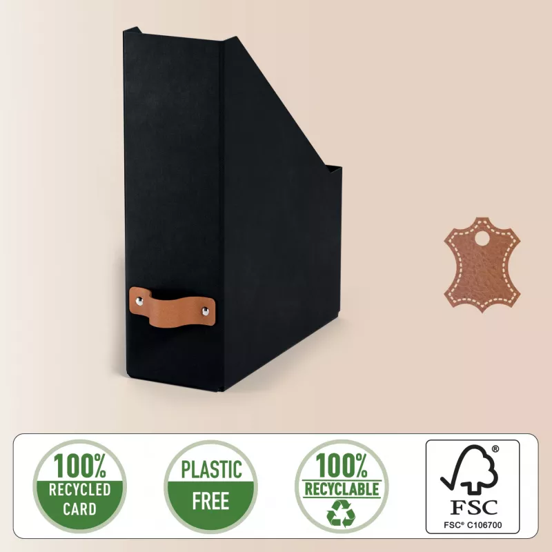 Leitz Puro Zeitschriftensammler, 100 % Recyclingkarton, 2er-Pack, Schwarz, Karton, 100 mm, 260 mm, 310 mm, 310 g
