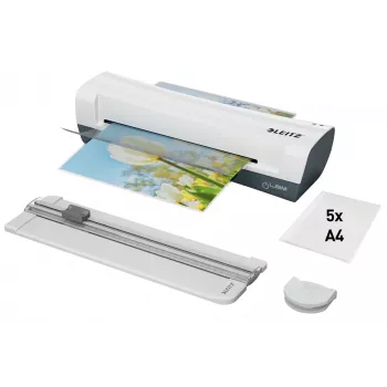 Leitz iLAM Home 4-in-1 A4 Laminiergerät-Set, 24 cm, Heißlaminiergerät, 300 mm/min, 0,4 mm, A4, 100 µm