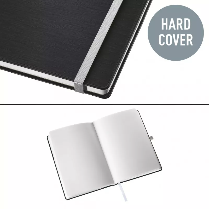 Leitz Style Notizbuch A5 blanko mit Hardcover, Monochromatisch, Schwarz, A5, 80 Blatt, 100 g/m², Hardcover