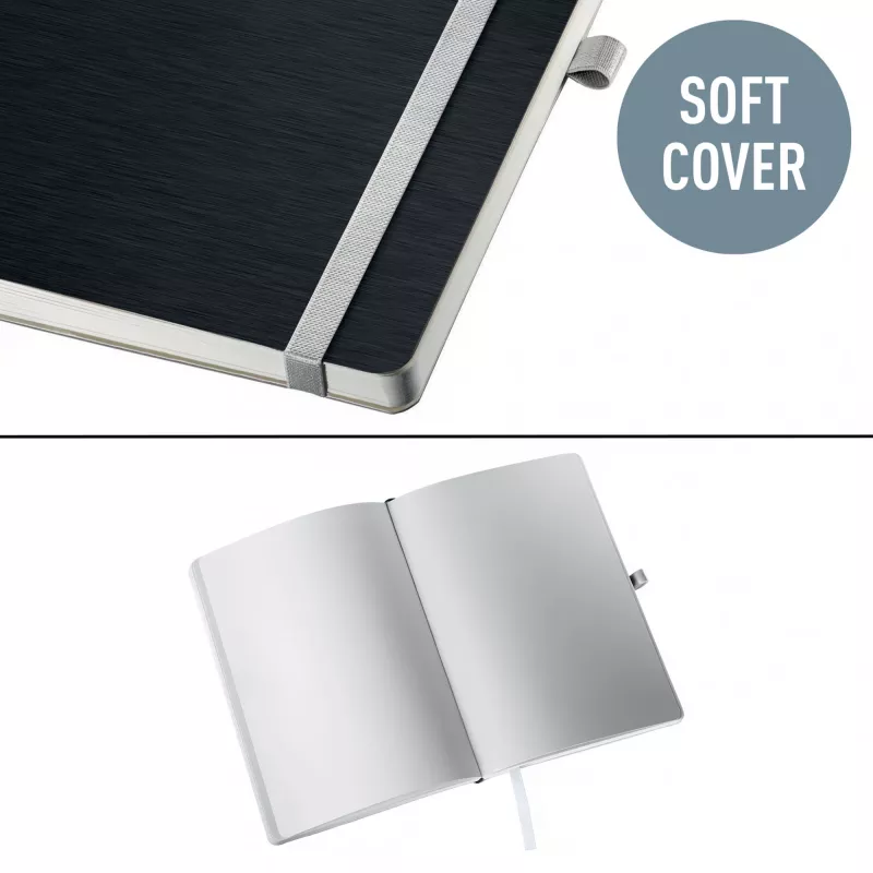 Leitz Style Notizbuch A5 blanko mit Softcover, Monochrom, Schwarz, A5, 80 Blatt, 100 g/m², Softcover