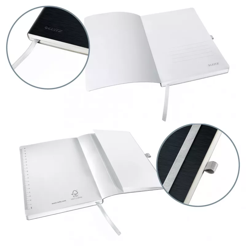 Leitz Style Notizbuch A5 blanko mit Softcover, Monochrom, Schwarz, A5, 80 Blatt, 100 g/m², Softcover