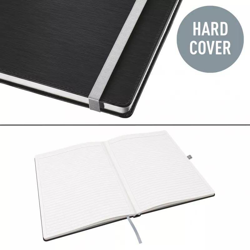 Leitz Style Notizbuch A4 liniert mit Hardcover, Monochrom, Schwarz, A4, 80 Blatt, 100 g/m², liniertes Papier