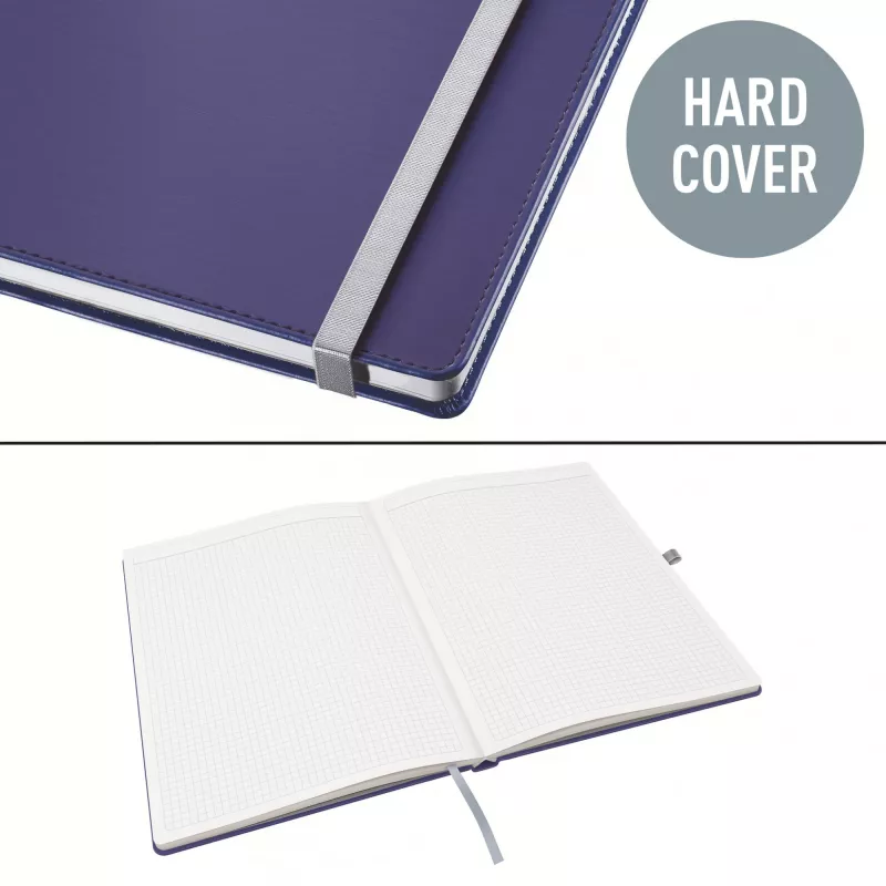 Leitz Style Notizbuch A4 kariert mit Hardcover, Monochromatisch, Blau, A4, 80 Blatt, 100 g/m², kariertes Papier