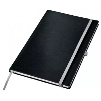 Leitz Style Notizbuch A4 kariert mit Hardcover, Monochromatisch, Schwarz, A4, 80 Blatt, 100 g/m², kariertes Papier
