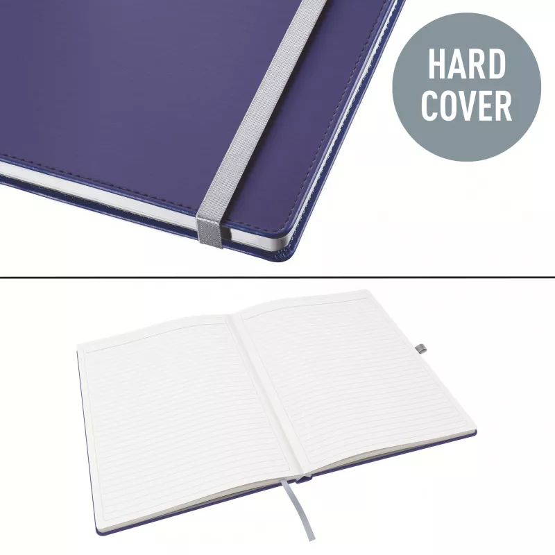 Leitz Style Notebook A5 liniert mit Hardcover, Monochromatisch, Blau, A5, 80 Blatt, 100 g/m², Liniertes Papier