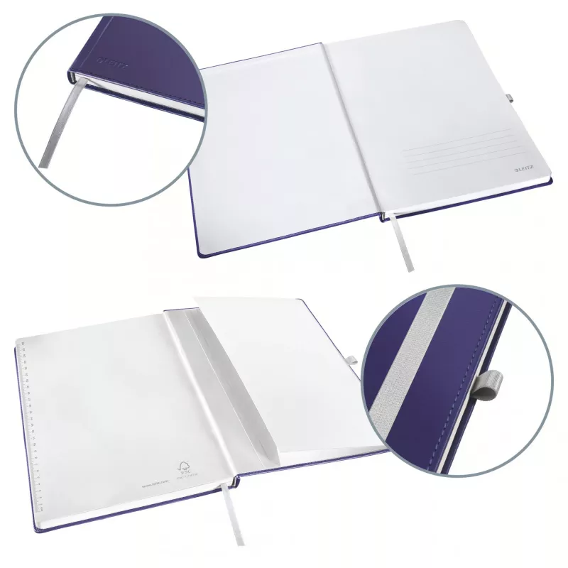 Leitz Style Notebook A5 liniert mit Hardcover, Monochromatisch, Blau, A5, 80 Blatt, 100 g/m², Liniertes Papier
