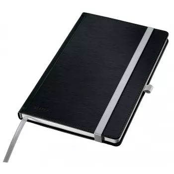 Leitz Style Notizbuch A5 kariert mit Hardcover, Monochrom, Schwarz, A5, 80 Blatt, 100 g/m², kariertes Papier