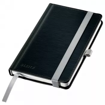 Leitz Style Notizbuch A6 kariert mit Hardcover, Monochromatisch, Schwarz, A6, 80 Blatt, 100 g/m², Kariertes Papier