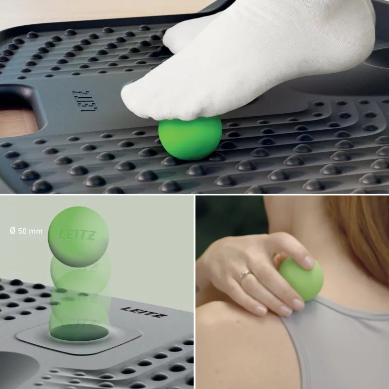 Leitz Ergo Active ergonomische Anti-Ermüdungsmatte, Rechteckig, Schwarz, Polyurethan, Bubble, China, 605 x 681 mm