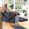 Leitz Fabric kompakte Hot-Desking-Arbeitstasche mit Deckel, Aufbewahrungstasche, Grau, Rechteckig, Stoff, Einfarbig, Erwachsener