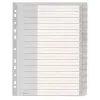 Leitz 12760000 Blanko-Tab-Index aus Kunststoff, Grau