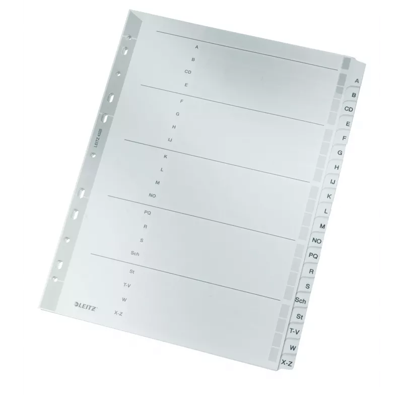 Leitz 43280000 Tab-Register Alphabetisches Tab-Register Karton Grau