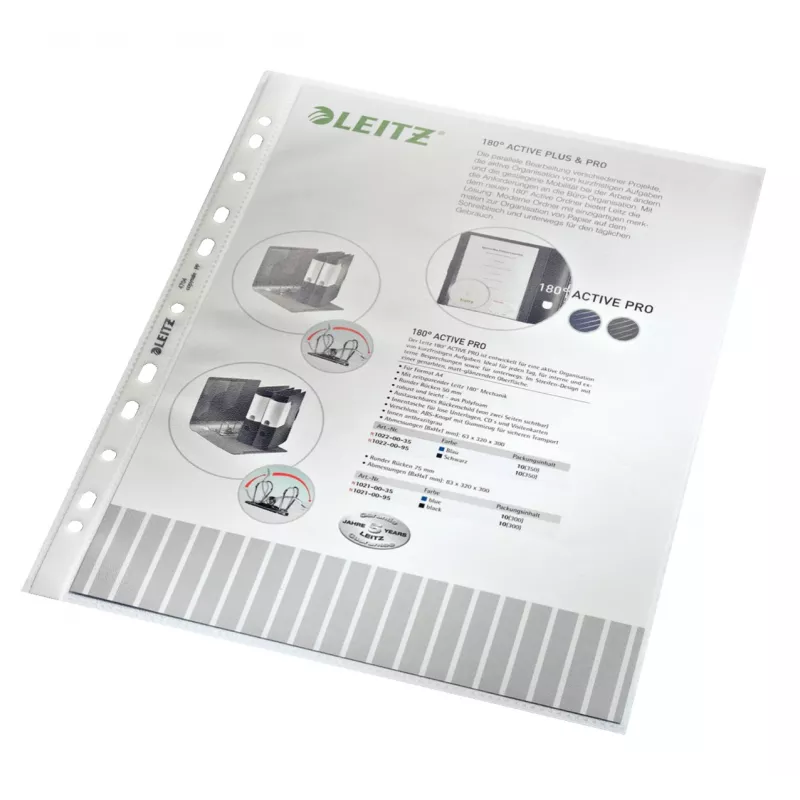 Leitz Hochwertige Klarsichthülle, 210 x 297 mm (A4), Transparent, Polypropylen (PP), Hochformat, oben offen, 230 mm