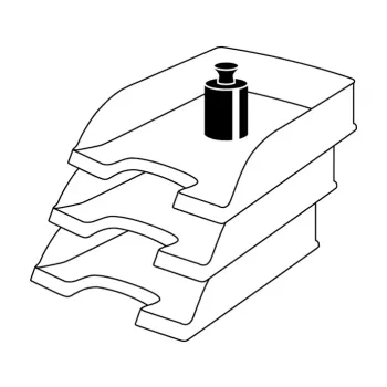 Leitz Plus Briefablage, Standard, Polystyrol, Grau, 255 mm, 357 mm, 70 mm, 280 g