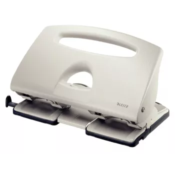 Leitz Locher 5132, 4-fach-Lochung 40 Blatt, 40 Blatt, Grau, Aluminium, Kunststoff, 8 cm, 5,5 mm, A4, A5, A6, Folio, US Quart