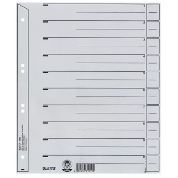 Leitz 16500085 Tab-Register numerisch Karton Grau