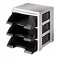 Leitz Briefablage-Rack Plus 3 Fächer, Kunststoff, Schwarz, A4, A4, 3 Schubladen, Brief