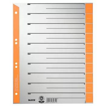 Leitz 16520045 Tab-Index Numerisches Tab-Register Karton Grau, Orange