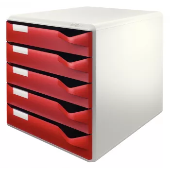 Leitz 52800028 Dokumentenbox Polystyrol Bordeaux, Grau
