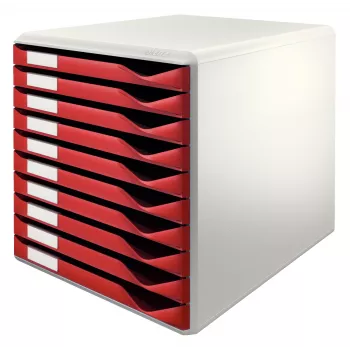 Leitz 52810028 Aufbewahrungsbox aus Polystyrol Bordeaux, Grau