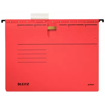 Leitz Alpha Hängemappe Karton, Metall A4 Rot 5 Stk.