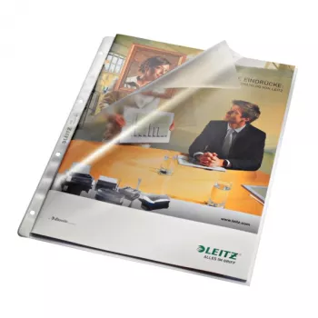 Leitz Premium-Hülle A4 Öffnung oben und links, 30 % recycelter Kunststoff aus Pre-Consumer-Abfällen