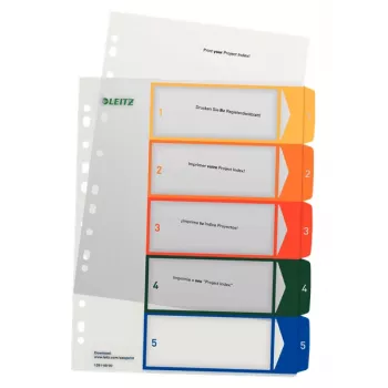 Esselte 12910000 numerischer Tab-Index Polypropylen (PP) Mehrfarbig