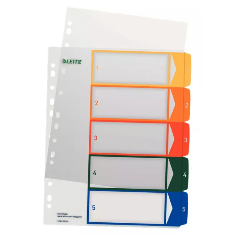 Esselte 12910000 numerischer Tab-Index Polypropylen (PP) Mehrfarbig