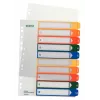 LEITZ Kunststoff-Register, Zahlen, A4 Extrabreit, 1-10, PC-beschreibbar, transparent mit farbigen Tabs, PP, 10-teilig (1293-00-00)