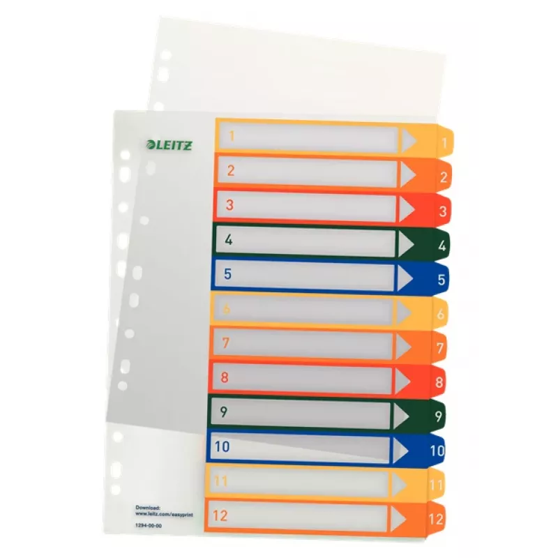 Esselte 12940000 Tab-Register Numerisches Tab-Register Polypropylen (PP) Bunt
