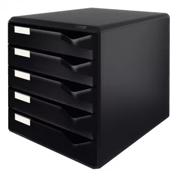 Leitz Post Set, Schwarz, A4, A5, A6, Hochformat, 5 Schubladen, Umschlag, Mappe, Brief, Notiz, 3,65 kg