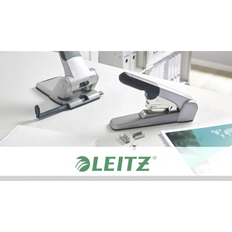 Leitz Heavy Duty flach Clinch Hefter, 60 Blatt, Grau, Hellgrau, Standard-Clinch, 25/10, 6 cm, 110 Heftklammern