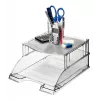 Leitz Briefablage Erhöhung Plus Universal, Kunststoff, Grau, Transparent, 254 mm, 265 mm, 70 mm, 200 g