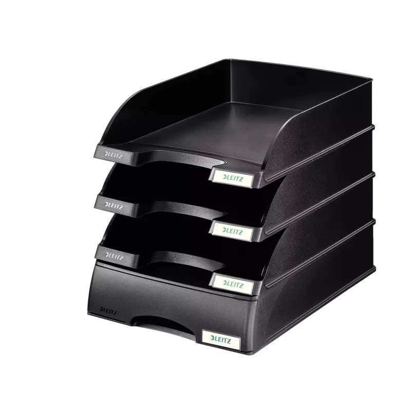 Leitz Briefablage Plus, Kunststoff, Schwarz, A4, 242 x 330 x 60 mm, 255 mm, 357 mm